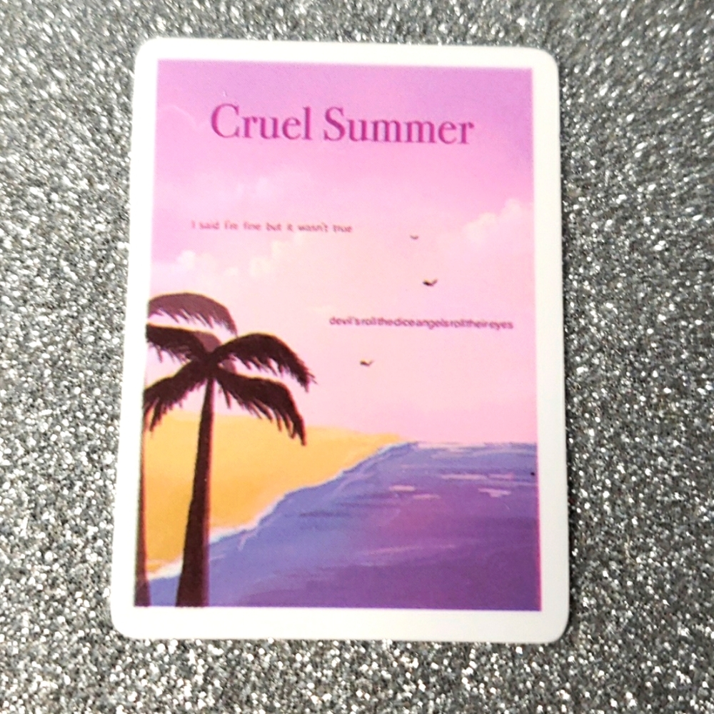 10/$10 Taylor Swift Waterproof Sticker Lover Lyrics cruel summer